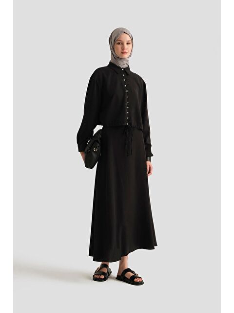 ARMİNE Lyocell Etek 25Yd4226-2 Siyah - S000393284-19351