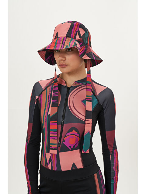 Mevra Bucket Plaj Şapka Etnik Siyah