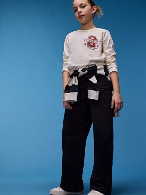 A.S.L GOLF CLUB Kız Çocuk Straight Wide Jean Pantolon - S000427716-19351