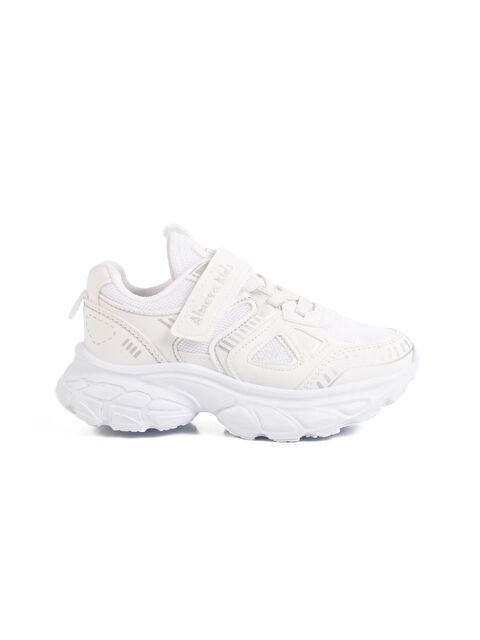 Ayakmod Beyaz Cırtlı Fileli Kız Çocuk Spor Ayakkabı 1500 P - S000380129-20063