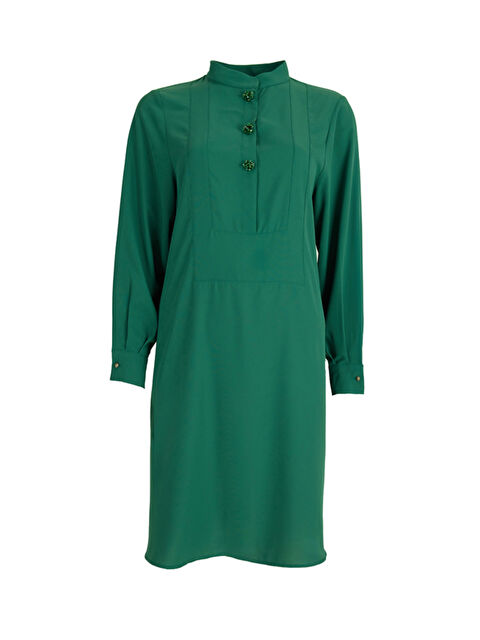 AKER Yeşil Patı İşlemeli Detaylı Tunik - S000503971-18194