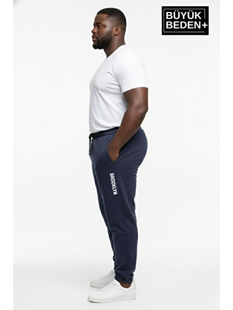Süperlife Erkek Büyük Beden BROOKLYN Baskılı Paça Lastikli Jogger İnce Eşofman Altı SPR26BEA951-2 - S000487079-23093