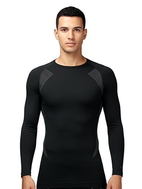 THERMOFORM Erkek Seamless Termal Sweatshirt SİYAH - S000532258-19351