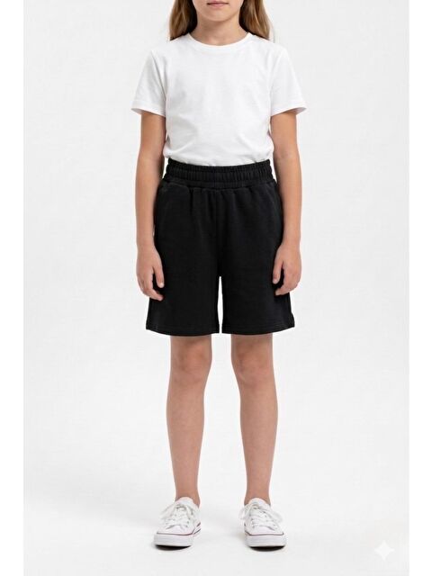 Toontoykids Kız Çocuk  Beli Lastikli Cepli Şort 25055