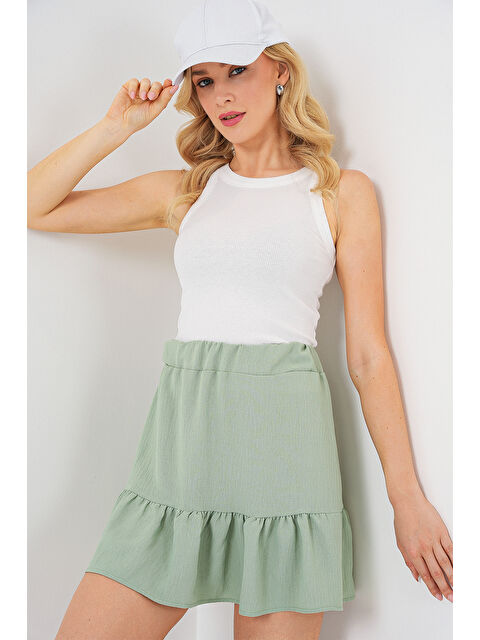 Bigdart Kadın Ayrobin Mini Etek 8054 - Mint - S000400616-17259