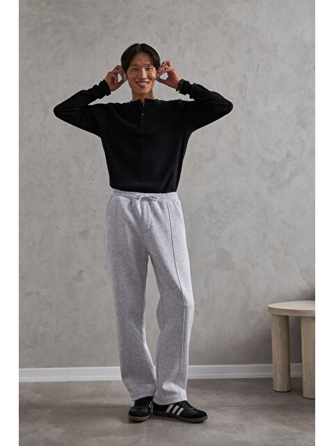 HYMAN Erkek Önü Dikiş Detaylı Baggy Eşofman Altı - S000515434-20600