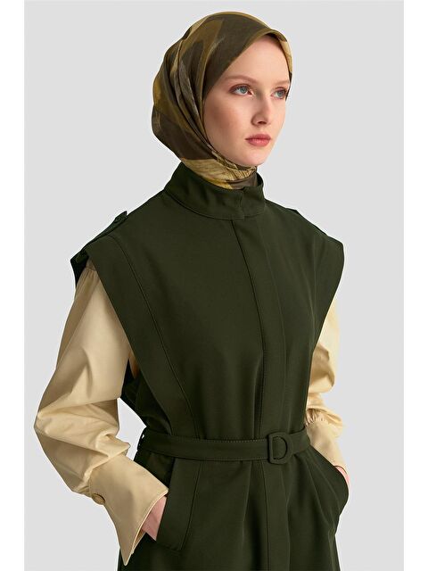 ARMİNE Apoletli Yelekli Takım 25K6127 Haki - S000498213-18547