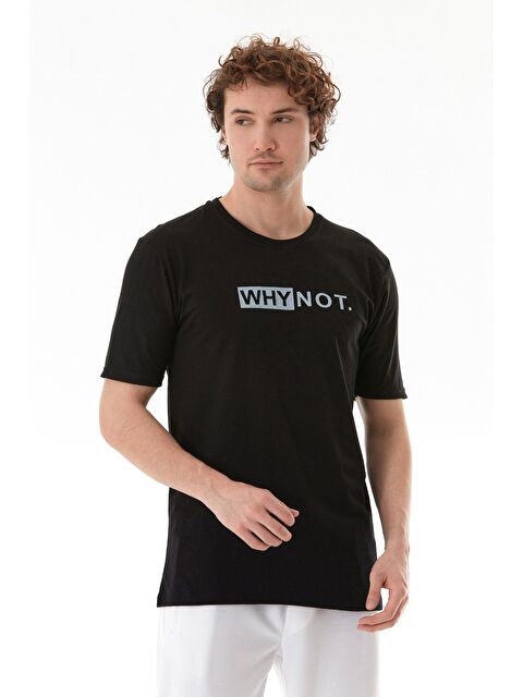 Fullamoda Why Not Yazı Baskılı Bisiklet Yaka Tişört - S000380531-19351