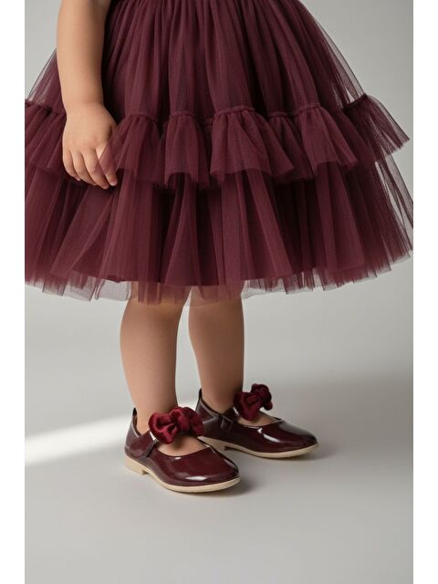 GÖRKEM BEBE AYAKKABI VE TEKSTİL Kurdele Detaylı Kız Çocuk Babet - S000494057-19951