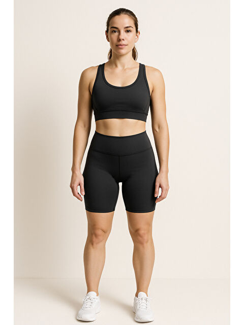 Hnx Yüksek Bel Toparlayıcı Kadın Spor Kısa Tayt - S000373096-29351