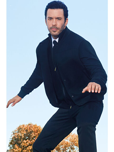 Kiğılı Desenli Fermuarlı Yünlü Triko Yelek - S000494108-19351