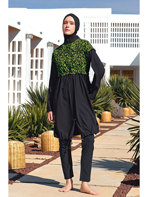 Remsa Mayo Spor Elastan Tam Kapalı Tesettür Mayo Selına 1217 Siyah - S000365508-22238