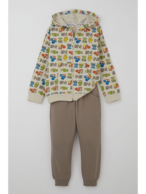 Breeze Erkek Çocuk Eşofman Takımı Zebra Macerası Krem (1.5-5 Yaş) - S000490129-19966