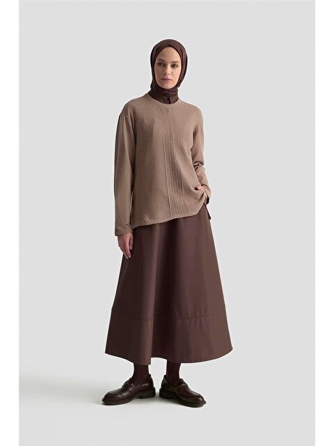 ARMİNE Desenli Kazak 25Kd7008 Vizon - S000490133-26429