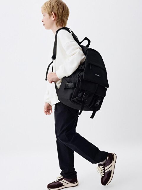 A.S.L GOLF CLUB Siyah Erkek Çocuk 100% Pamuk Düz Dokuma Okul Pantolon - S000432741-19351