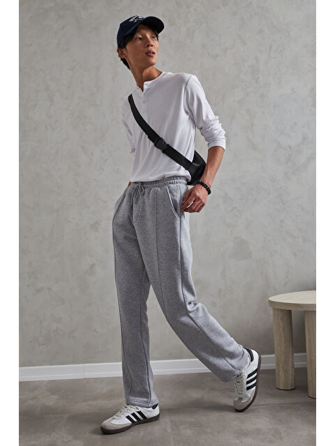 HYMAN Erkek Önü Dikiş Detaylı Baggy Eşofman Altı - S000515434-74