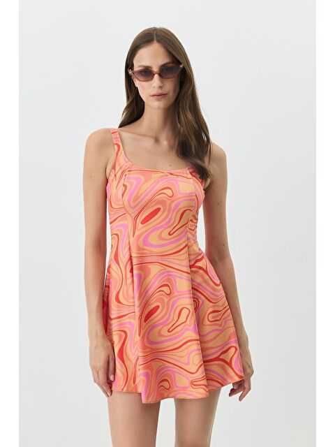 C&City Şortlu Elbise Mayo 7490 Turuncu