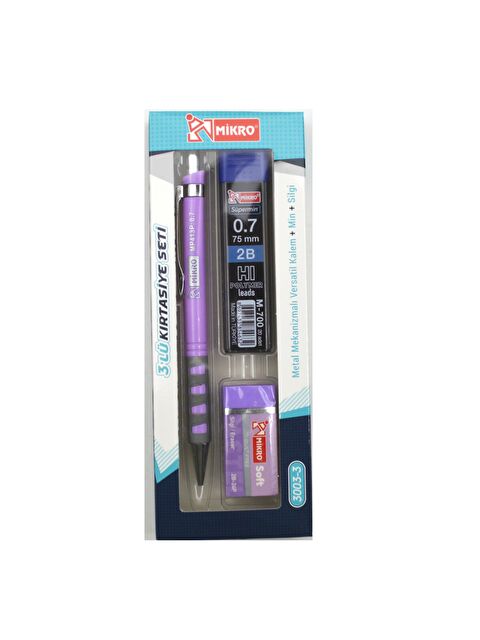 Mikro Kırtasiye Okul Seti Versatil 3 Lü  0,7 ( Kalem+Silgi+Uç) MK-3003-3 - S000393060-20042