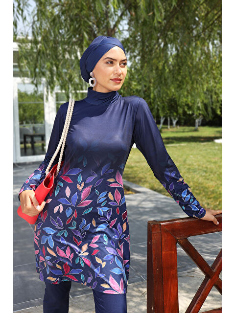 Remsa Elastanlı Tam Kapalı Mayo 280 522 Lacivert - S000375822-21164