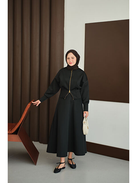 Locco Moda Kadın Beli Korse Detay Takım Siyah - S000485784-19351