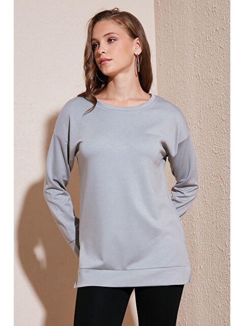 Lela Streç Oversize Fit Bisiklet Yaka Kumaş Kadın Sweat 5865877 - S000260067-20600