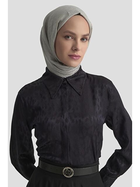 ARMİNE Leopar Desenli Gömlek 25Km1021 Siyah - S000490140-19351