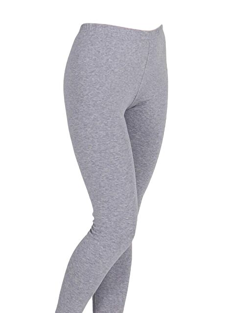 Tutku 6'lı Kadın Gri Pamuklu Uzun Tayt - S000361857-20600