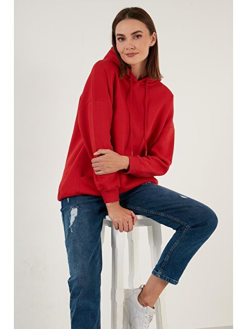 Lela Regular Fit Pamuklu Kapüşonlu Yaka Şardonlu Kışlık Sweat 5863854 - S000000180-20045