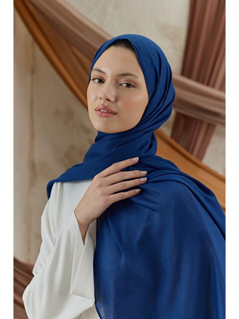 QEF Soft Line Pamuk Şal Lacivert - S000513676-21164