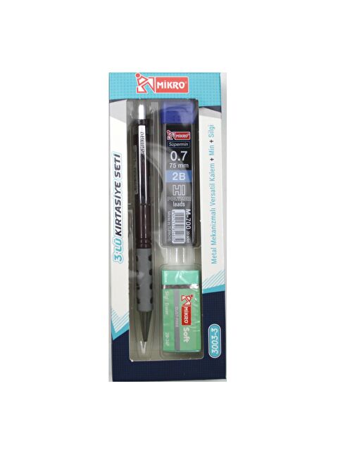 Mikro Kırtasiye Okul Seti Versatil 3 Lü  0,7 ( Kalem+Silgi+Uç) MK-3003-3 - S000393060-19413