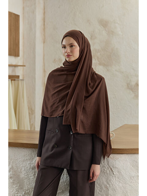 QEF Soft Line Pamuk Şal Acı Kahve - S000513676-28102