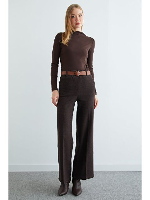 Fullamoda Kemerli Balıksırtı Palazzo Pantolon - S000500886-29704