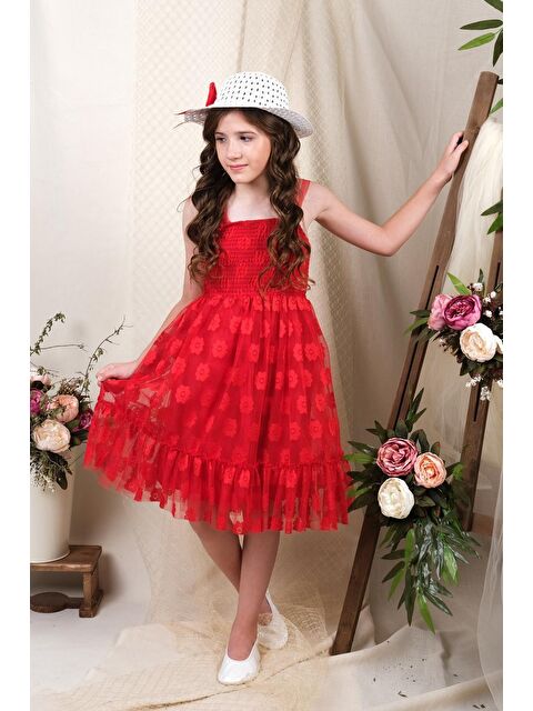 Mnk Baby & Kids Şapkalı Gipeli Kız Elbise MNK0609 - S000389145-20045