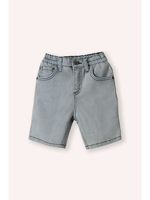 Panço Erkek Bebek Düğme Detaylı Mavi Jean Şort - S000523654-17234