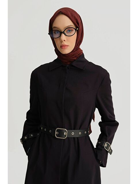 ARMİNE Kemerli Trençkot 25Y7803 Lacivert - S000368279-21164