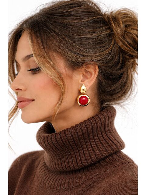 New Obsessions Ruby Glow Gold Küpe - S000492919-27599