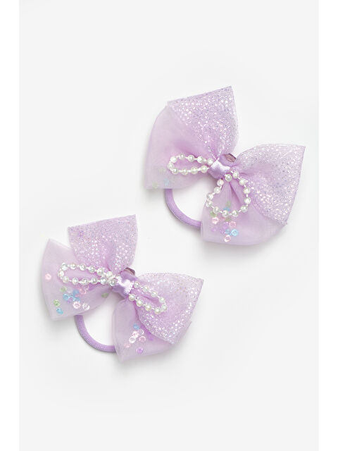 Le Mabelle Lila İnci Detaylı Fiyonk İkili Lastik Toka - S000492920-17878