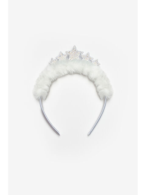 Le Mabelle Beyaz  Tüylü Yıldız Figürlü Kız Çocuk Taç - S000492921-20063