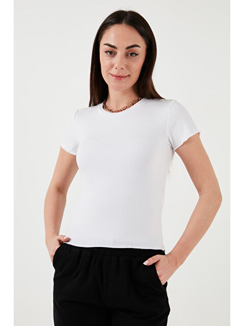 Fashion Friends Slim Fit Bisiklet Yaka Fitlli Crop T Shirt 25Y0444K1 - S000375838-20063