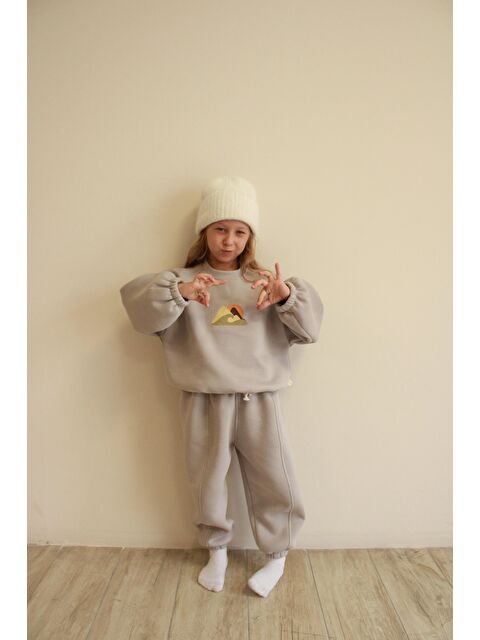 Oh La La Koala For Little Ones Taş Rengi Dağ Nakışlı Çocuk Alt Üst Takım - S000487880-25636