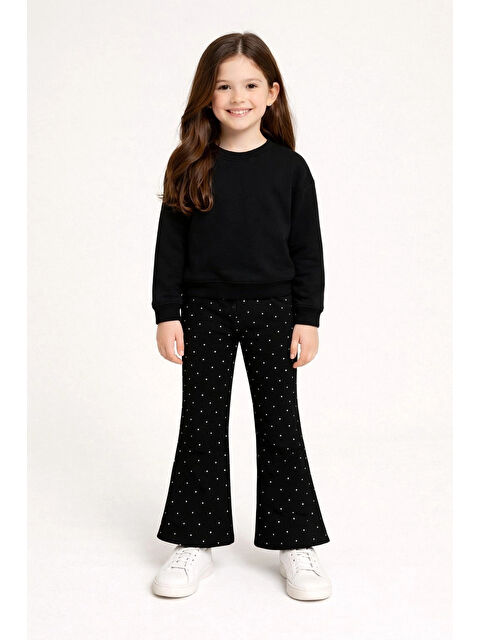 Myhanne Kız Çocuk Taşlı Bol Paça Modal Pantolon 20607 - S000498955-19351