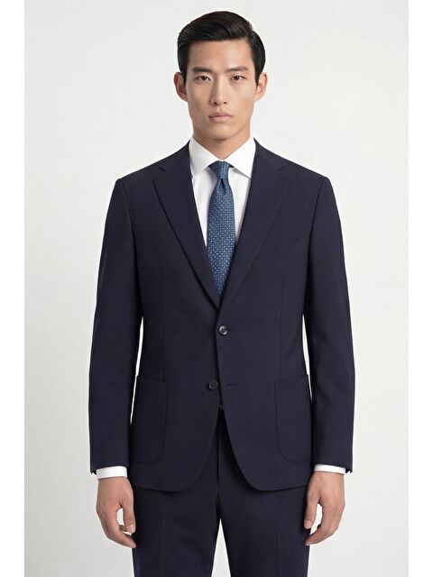 Sabri Özel Giotelli Lacivert 6 Drop Pamuk Karışımlı Erkek Takım Elbise - S000523660-21164