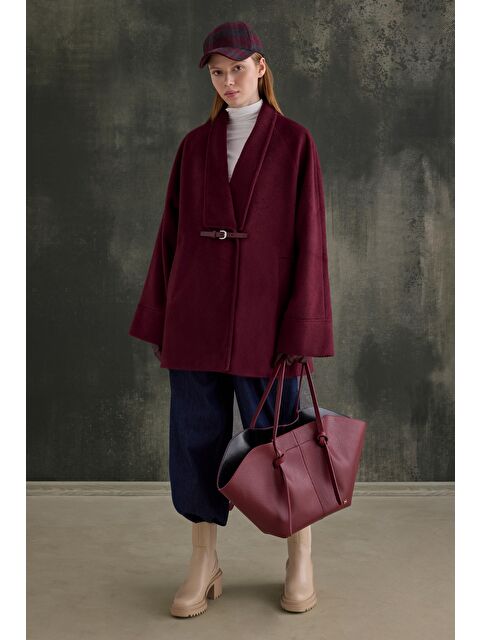 HE-QA Kemer Detaylı Kaban Bordo - S000499905-19951