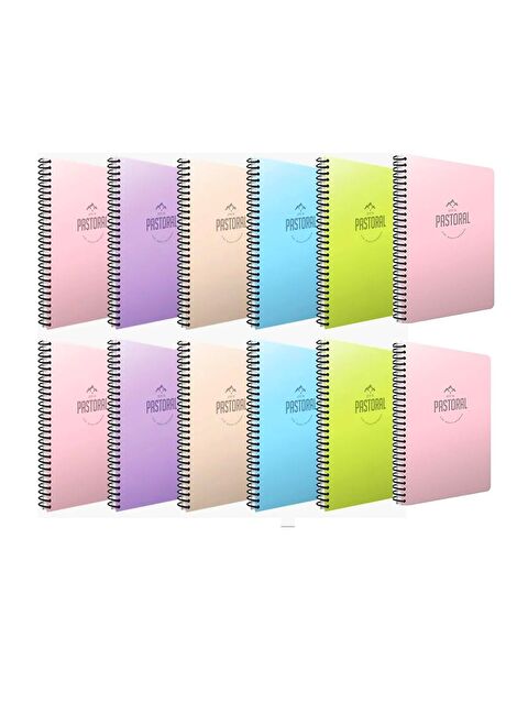 Gıpta Pastoral A4 96 Yaprak Plastik Kapak Spiralli Kareli Defter 12 Adet - S000228849-27074