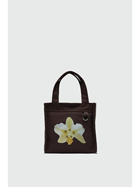 Shulebags Salva Mini Desenli Kanvas Çapraz Çanta Kahverengi - S000423738-19413