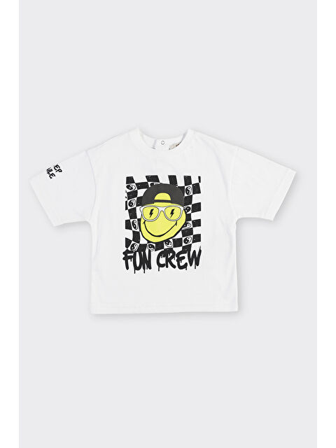 Panço Erkek Bebek Baskılı Beyaz Tişört - S000523663-20063