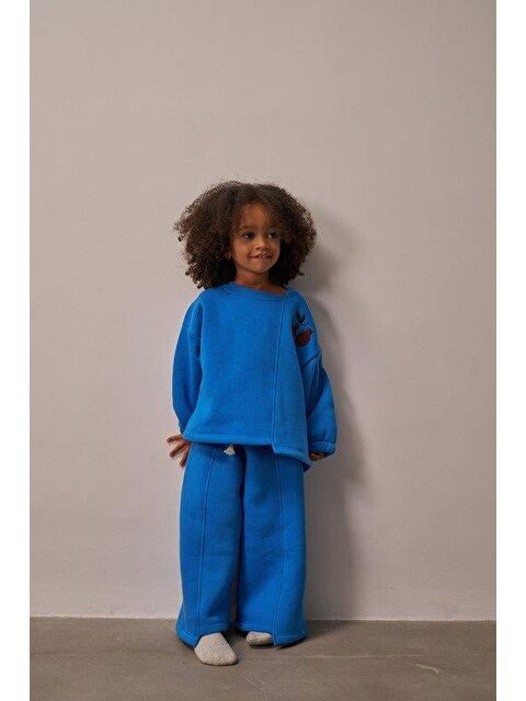 Oh La La Koala For Little Ones Mavi Omuz Nakışlı Asimetrik Detaylı Alt Üst Takım - S000487883-1091