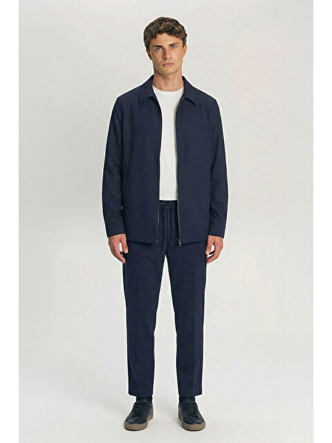 Sabri Özel Giotelli Lacivert Yün Karışımlı Elastan İçerikli Erkek Spor Takım Elbise - S000523664-21164