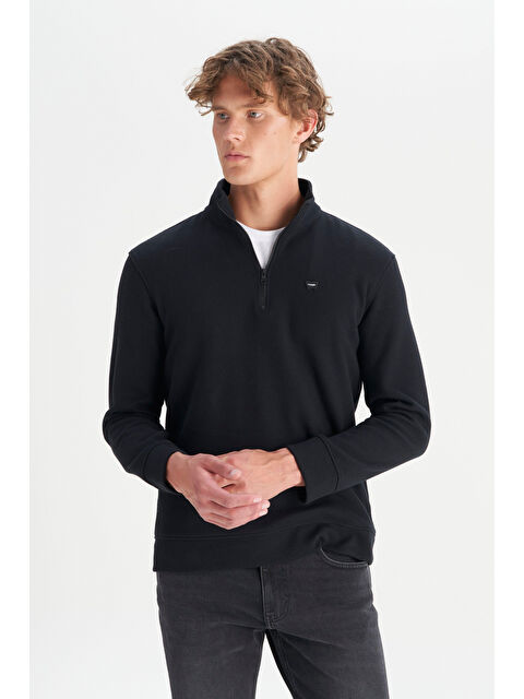 Wrangler Pamuklu Regular Fit Dik Yaka Fermuarlı Selanik Örgü Sweatshirt - S000470008-19351