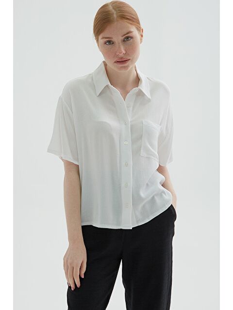 Fashion Friends Regular Fit Cep Detaylı Kısa Kollu Crop Gömlek 25Y0515K1 - S000375842-19965
